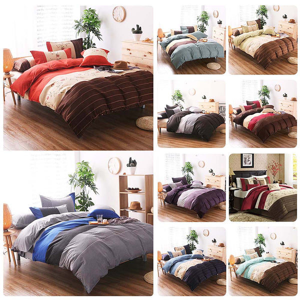 Stripe Flowers Bedding Set