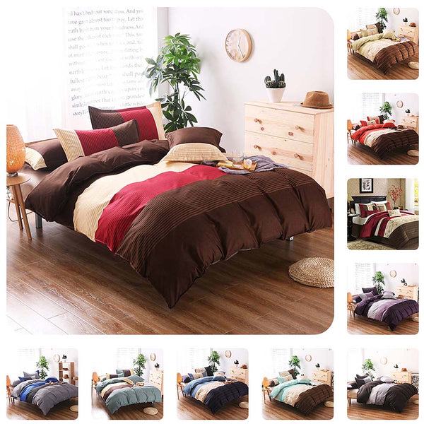 Stripe Flowers Bedding Set