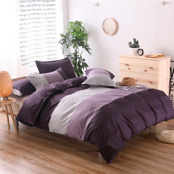 Stripe Flowers Bedding Set