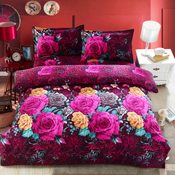 Flower Printed Bedding Set